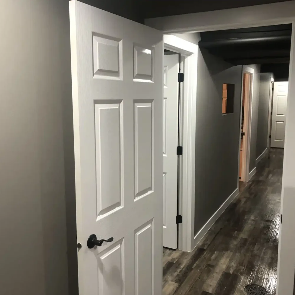 New Dark Vinyl Basement Flooring